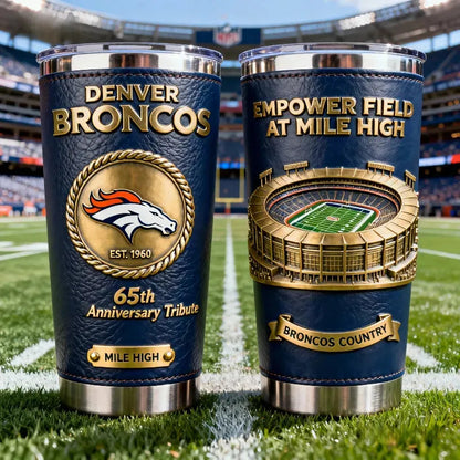 Limited Edition: Denver Broncos "25 Years at Mile High" Gold Yeti Tumbler (2001-2026)
