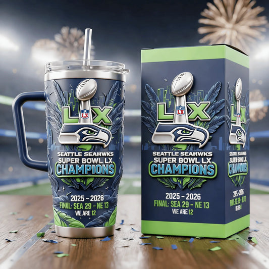 Seattle Seahawks Super Bowl LX Champions Commemorative Tumbler