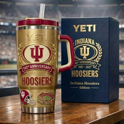 Indiana Hoosiers 140th Anniversary Gold Yeti Tumbler