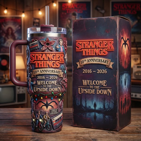 Stranger Things with this 10th Anniversary Tumbler