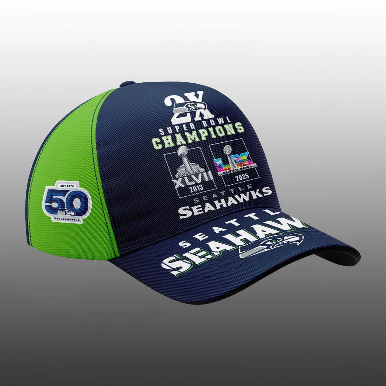 Seahawks Super Bowl LX Champions Cap