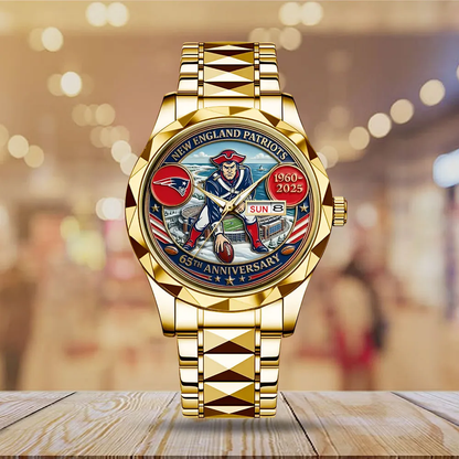 New England Patriots 65th Anniversary Alloy Luxury Quartz Watch
