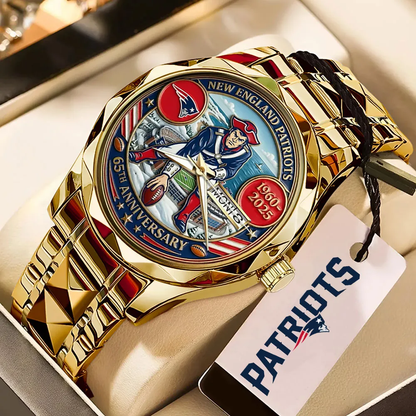 New England Patriots 65th Anniversary Alloy Luxury Quartz Watch